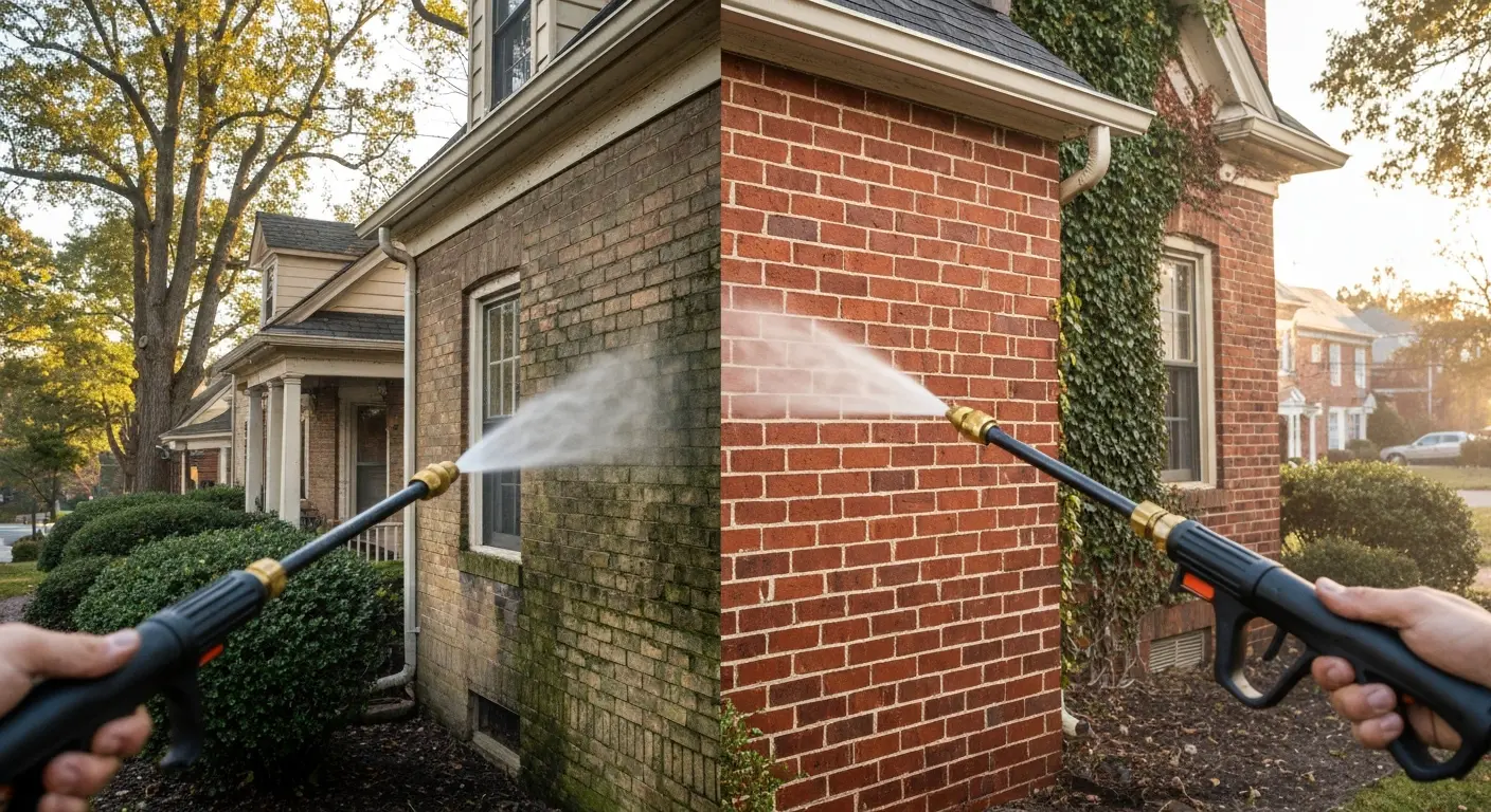 Power washing before exterior painting