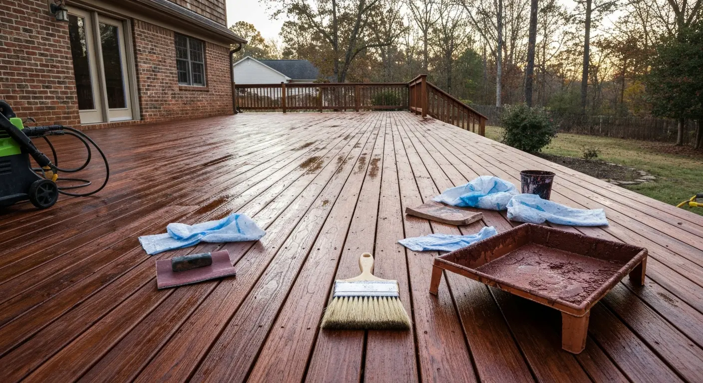 Deck staining