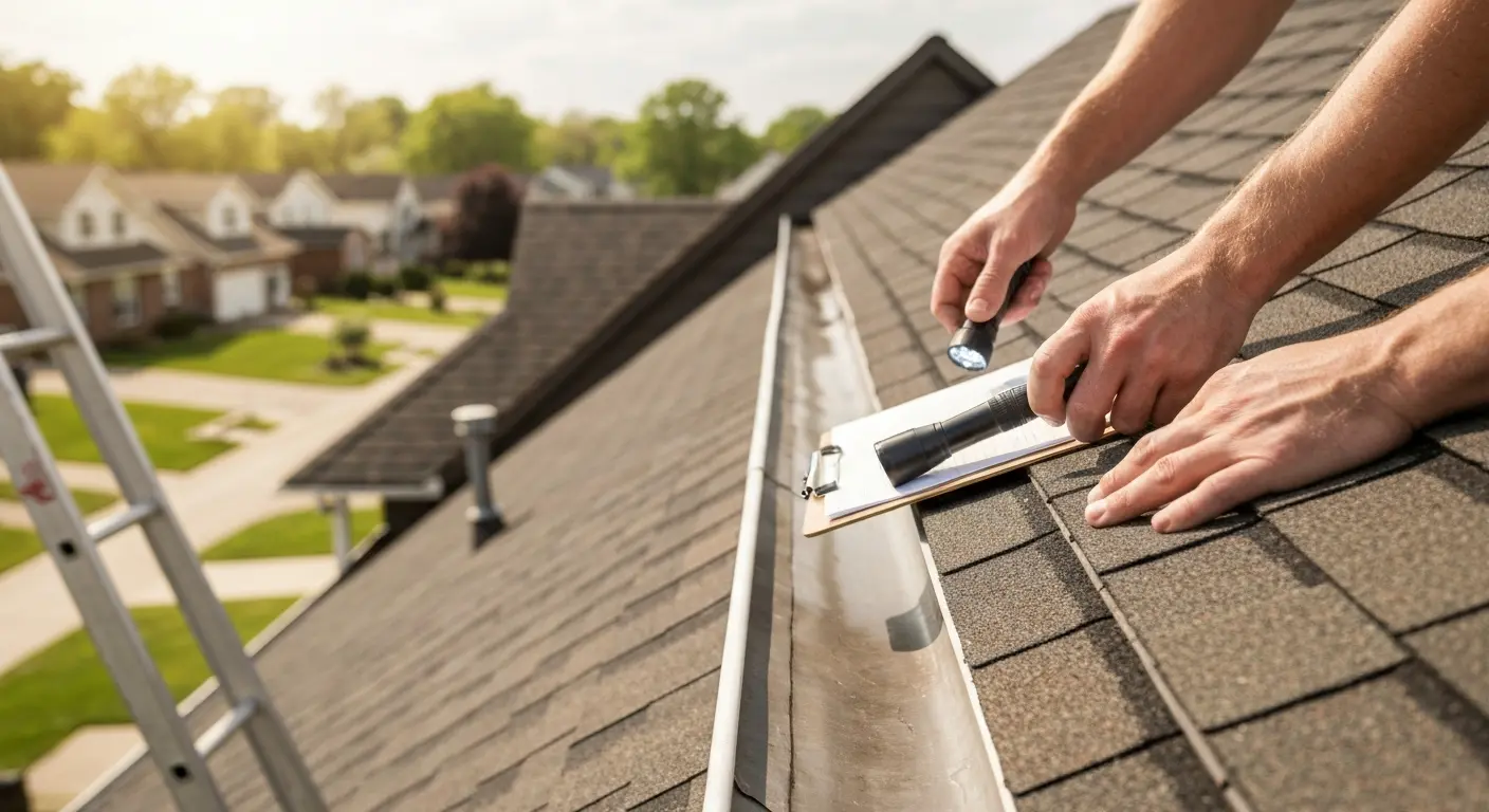 Routine roof maintenance inspection