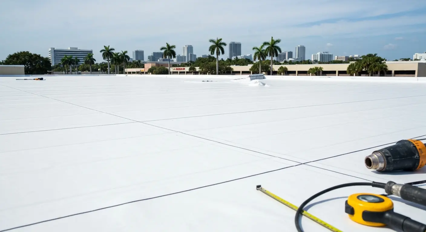 TPO flat roof installation