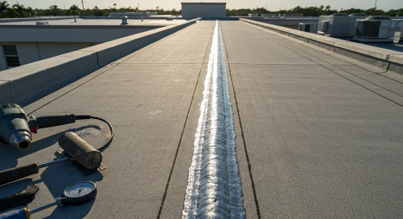 Flat roof repair and sealing