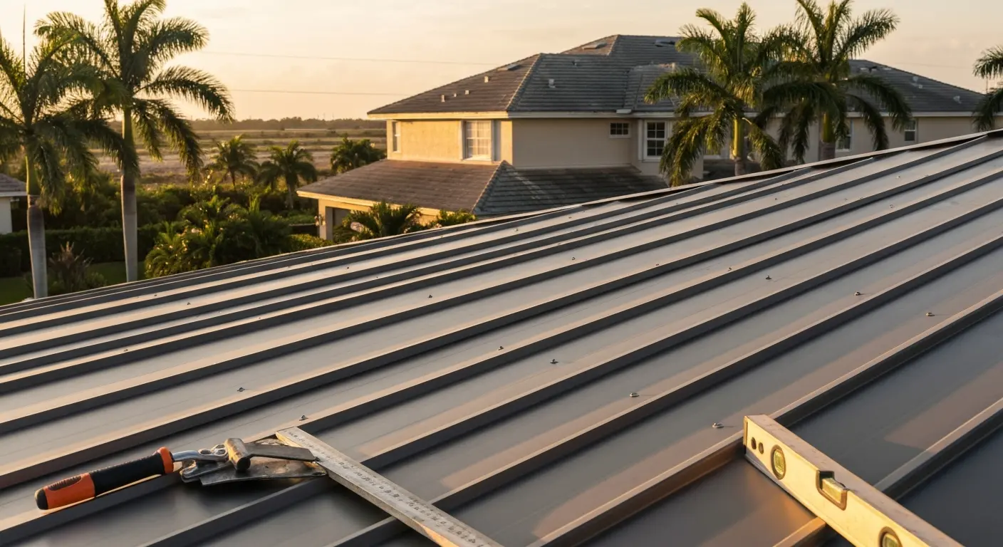 Metal roof installation