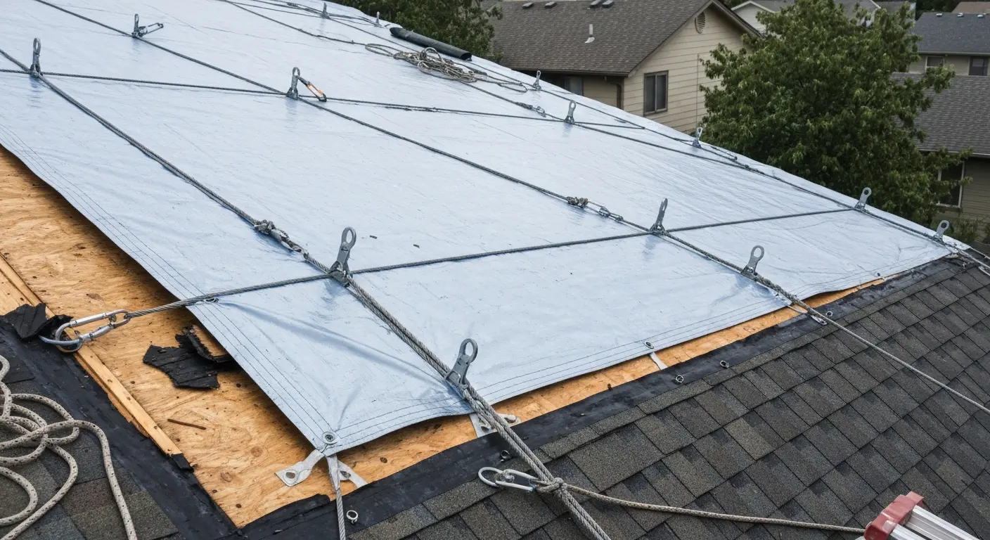 Emergency roof tarping