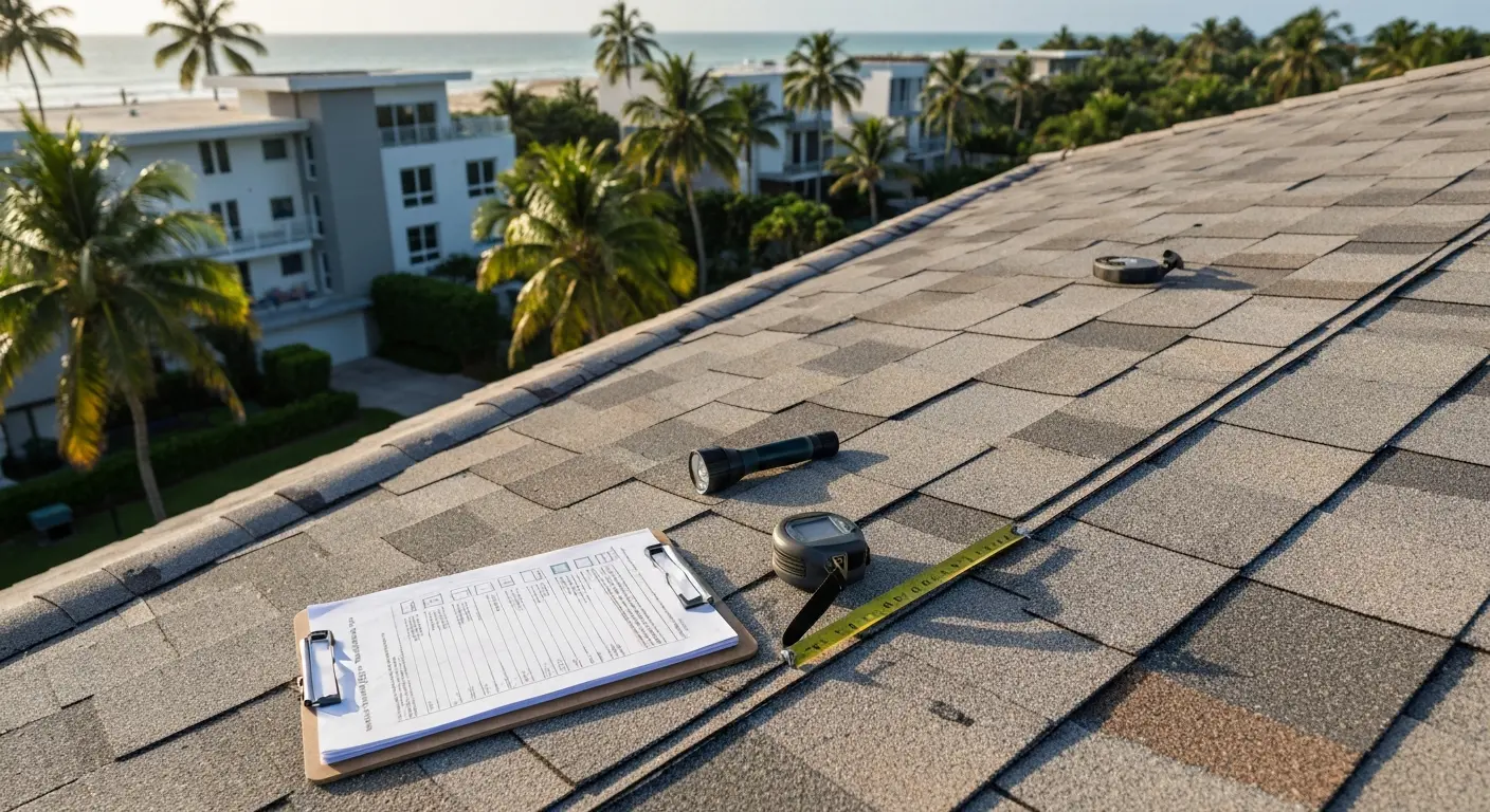 Roof inspection in progress