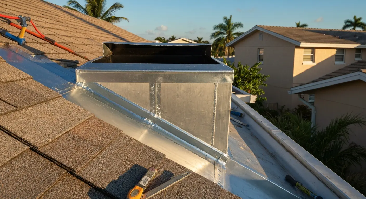 Roof flashing and gutter repair