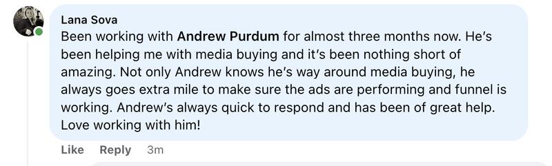 Lana Sova's Testimonial — 3 Months of Media Buying, 'Nothing Short of Amazing'