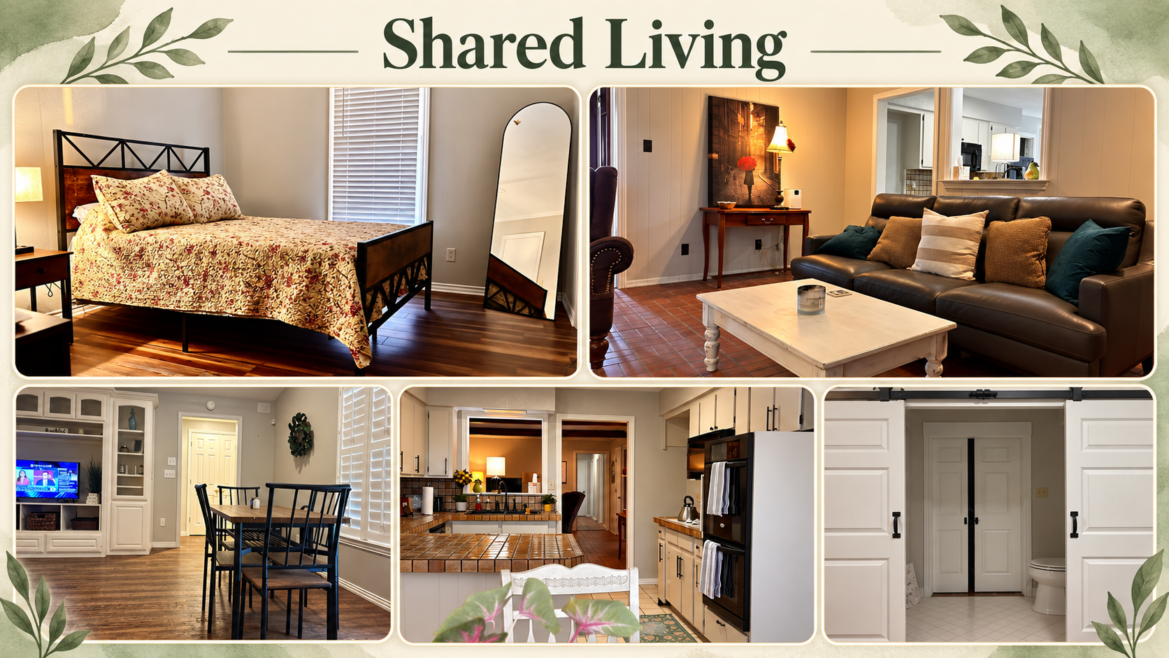 Shared living common area at Safe Harbor Farmstead