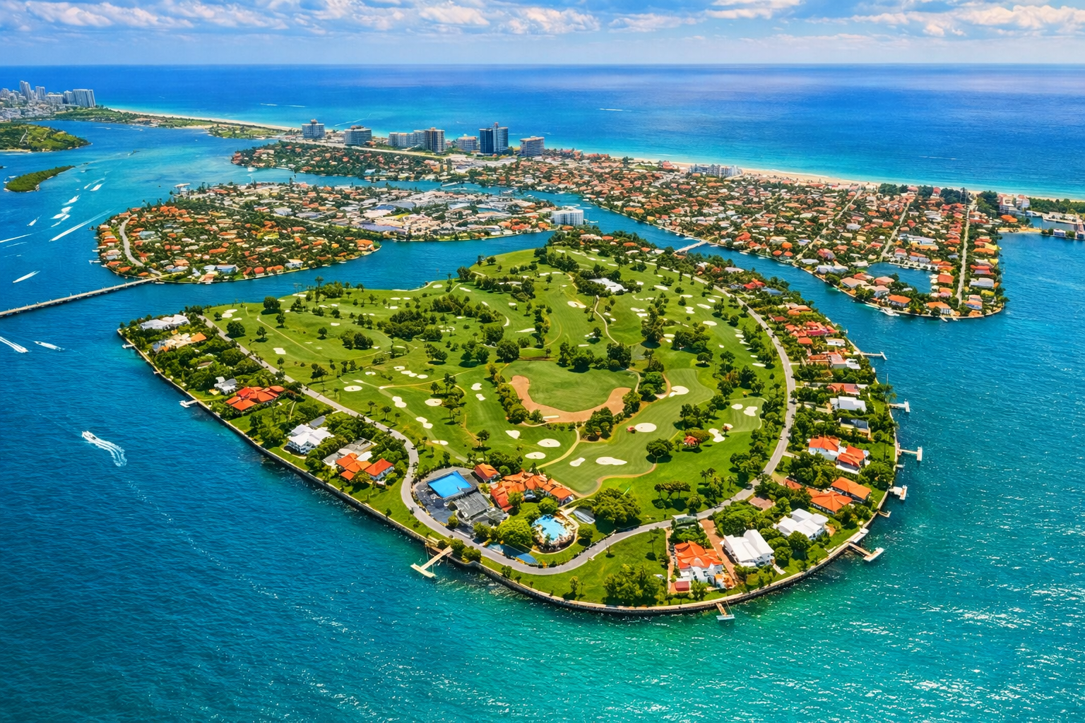 Aerial view of Indian Creek Island