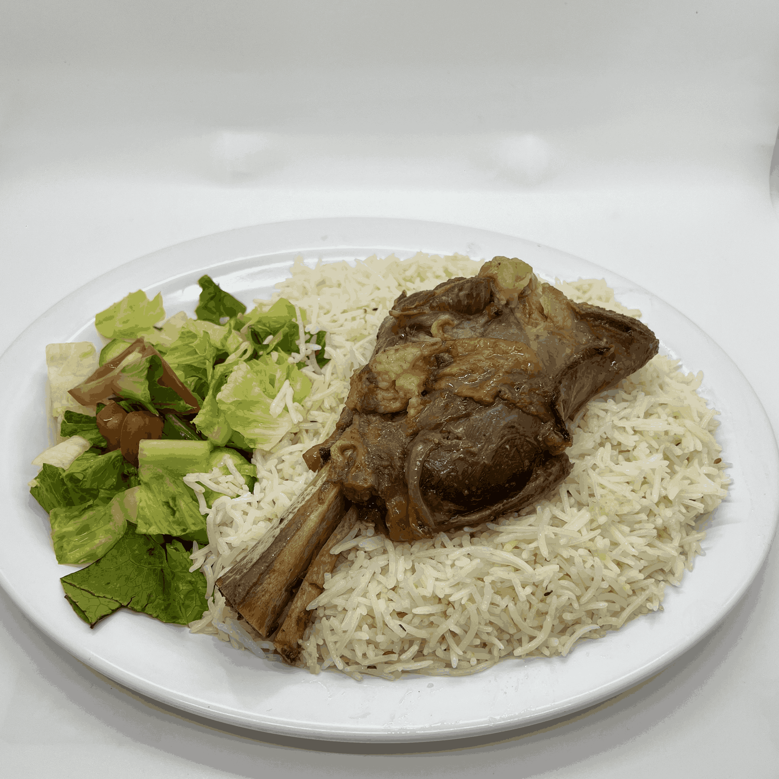 White Rice with Lamb Shank