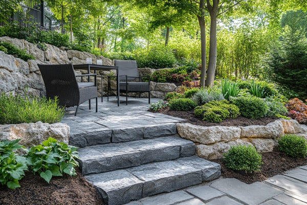 Custom hardscape installation including patios, pavers, and retaining walls in Fate, Rockwall, and Dallas