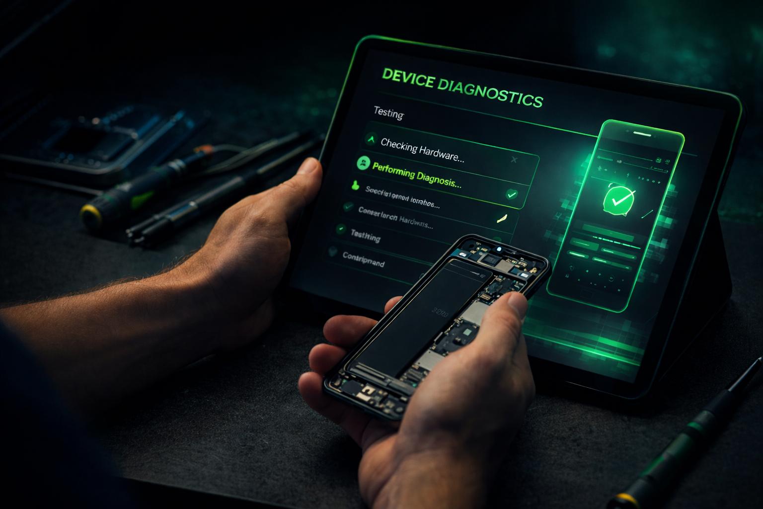 Professional device diagnostics and repair