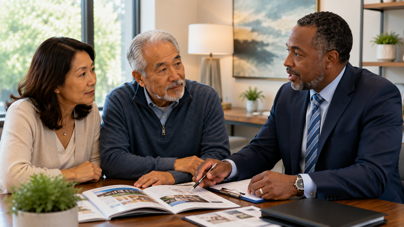 Adult daughter having a caring conversation with her elderly mother about senior living options Adult daughter having a caring conversation with her elderly mother about senior living options