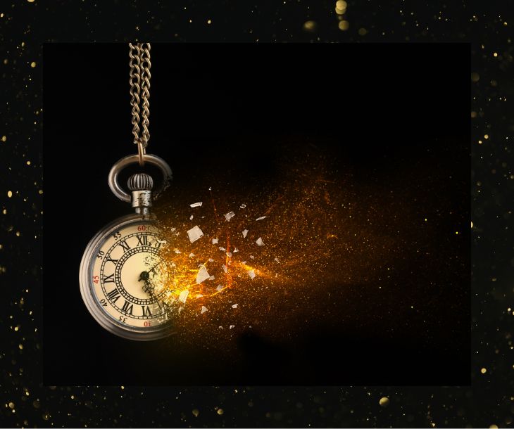 hypnotic pocket watch with starry sky