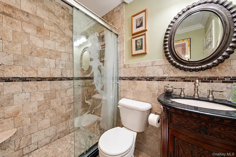 Bathroom with a glass shower