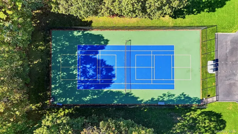 Community tennis and pickleball court from above