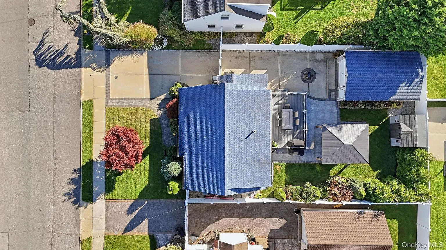The home and backyard from above