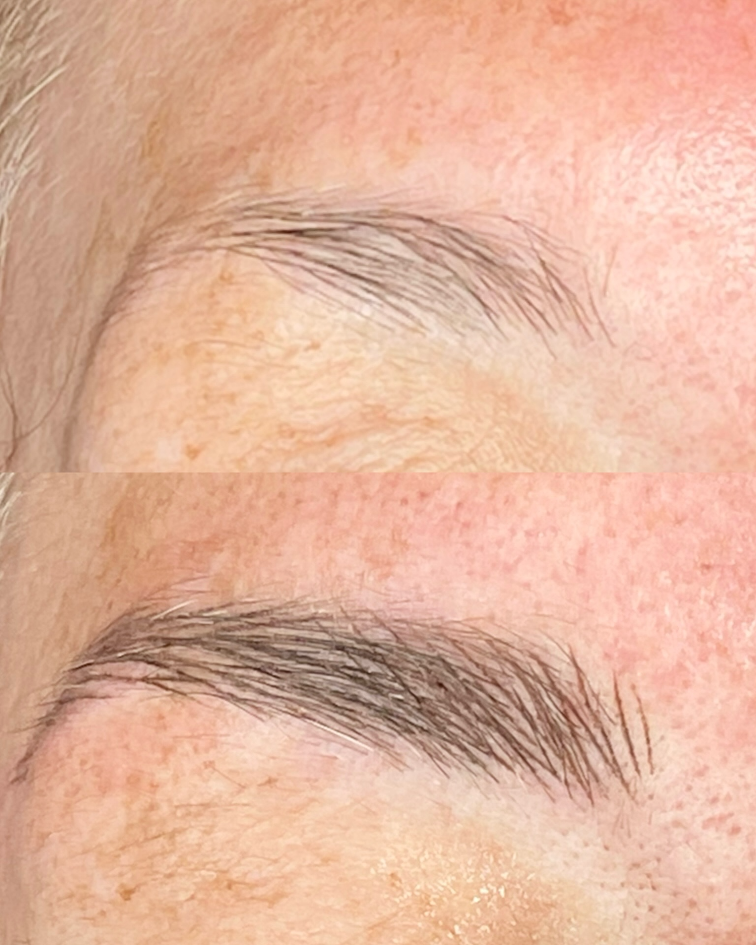 Before and after brow transformation 19