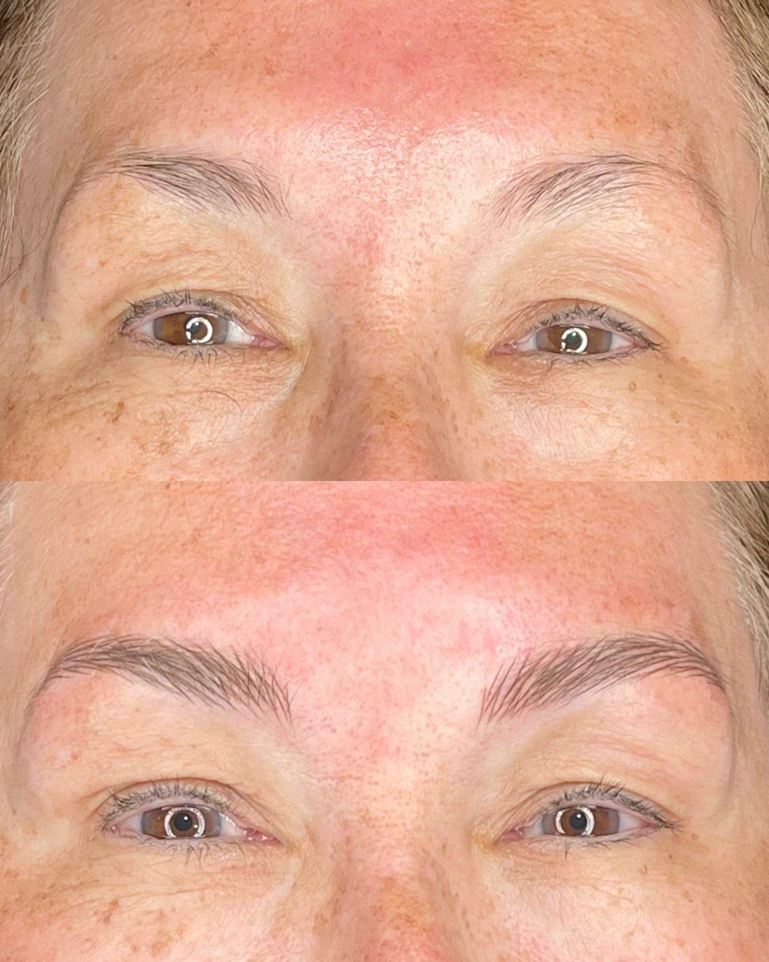 Before and after brow transformation 20