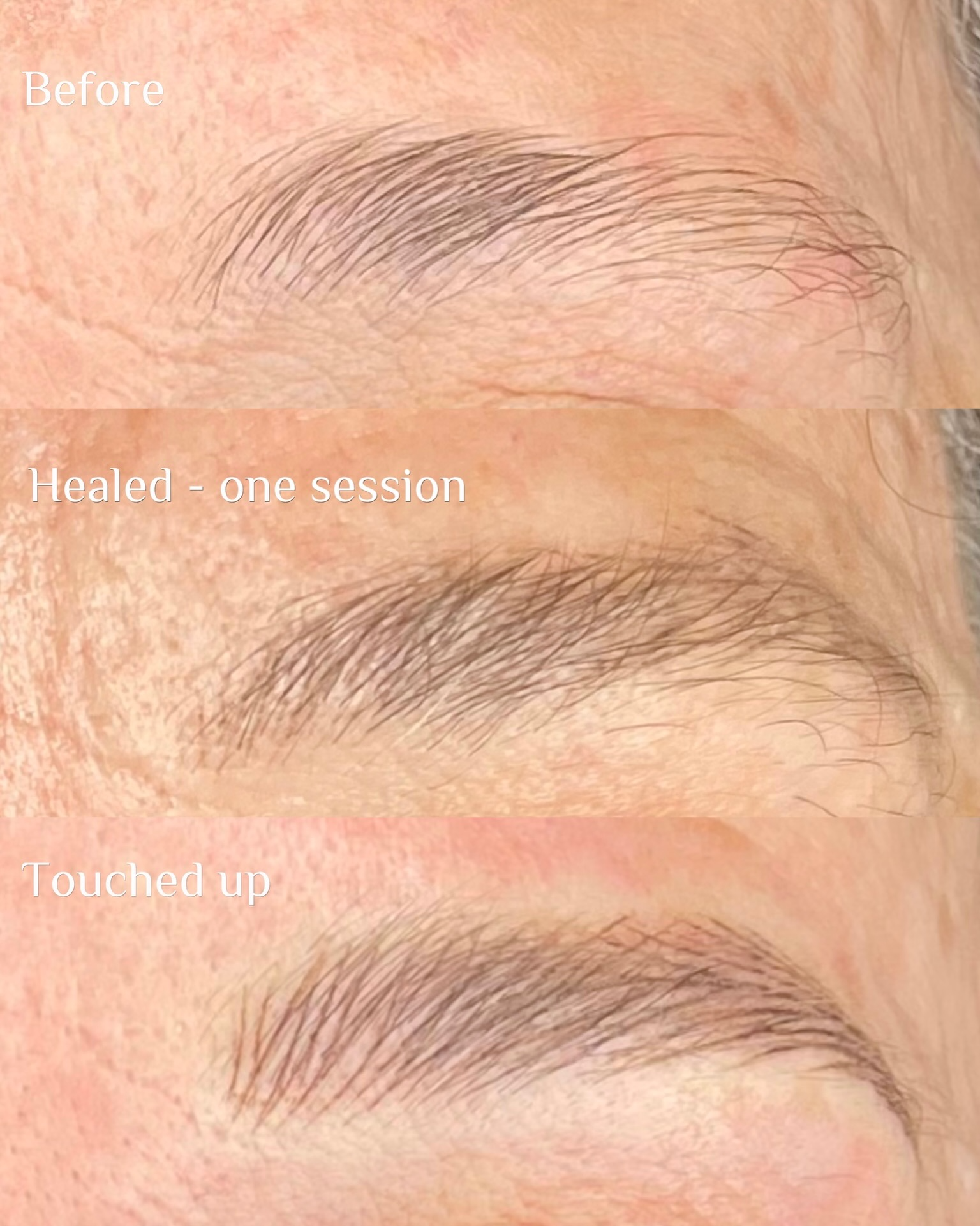 Before and after brow transformation 18