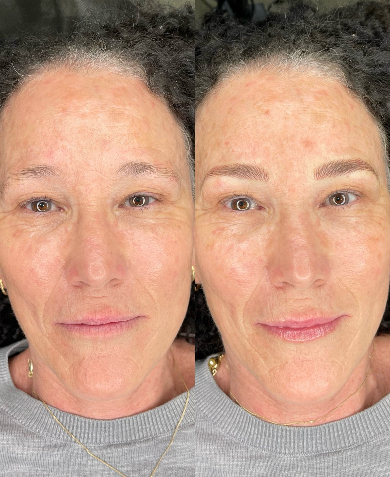 Before and after brow transformation 17