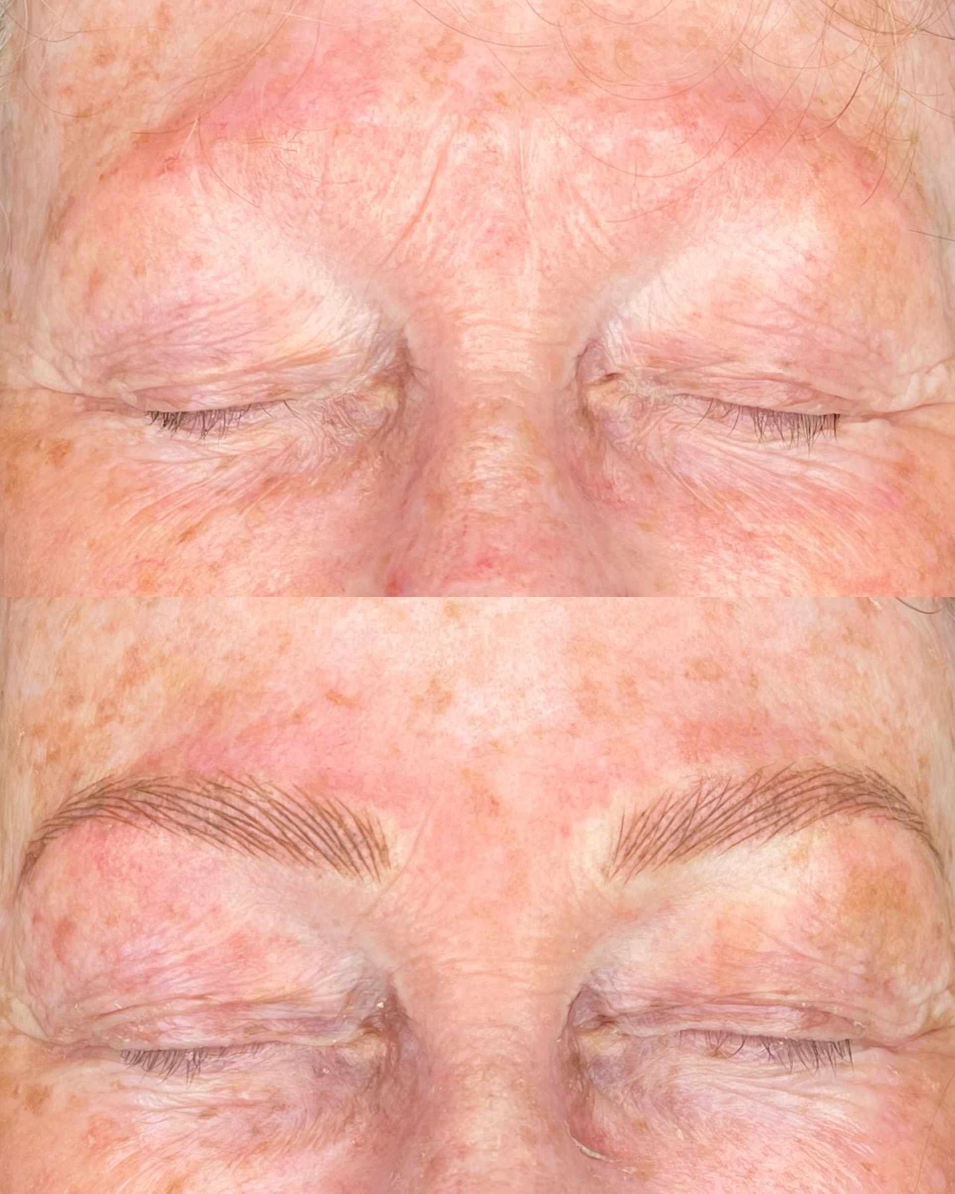 Before and after brow transformation 16