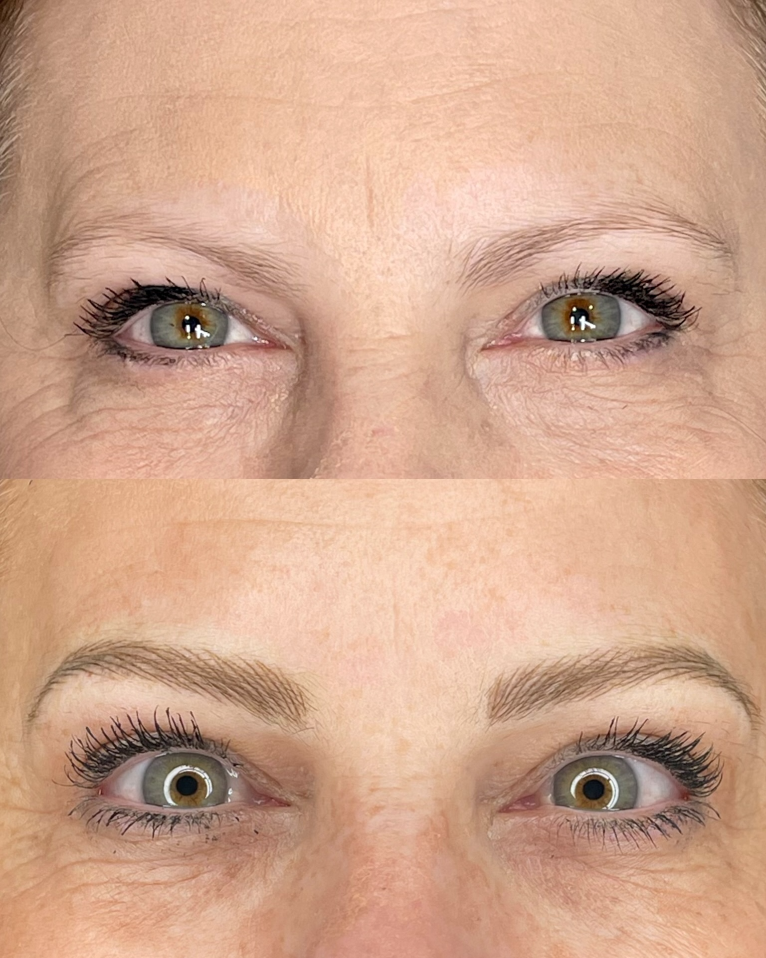 Before and after brow transformation 8