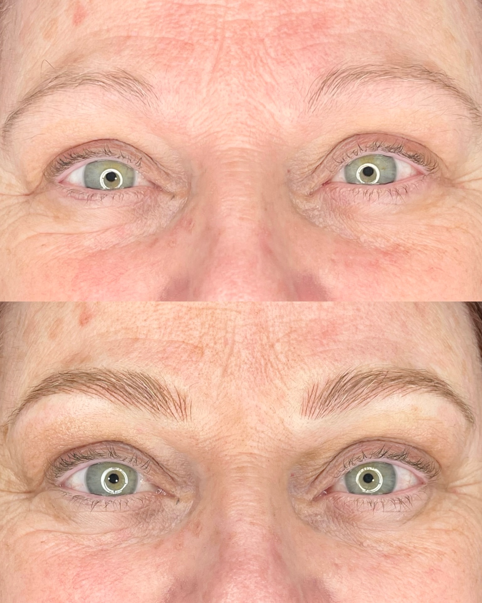 Before and after brow transformation 9