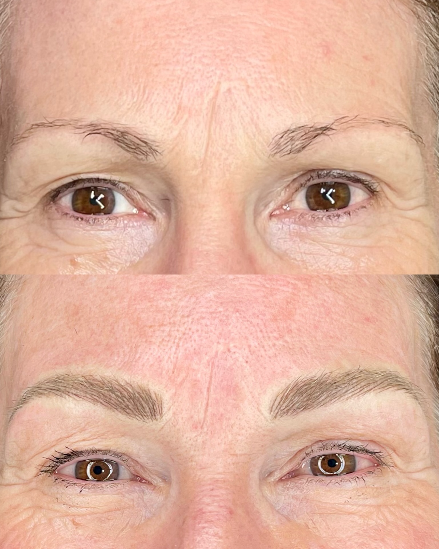 Before and after brow transformation 7