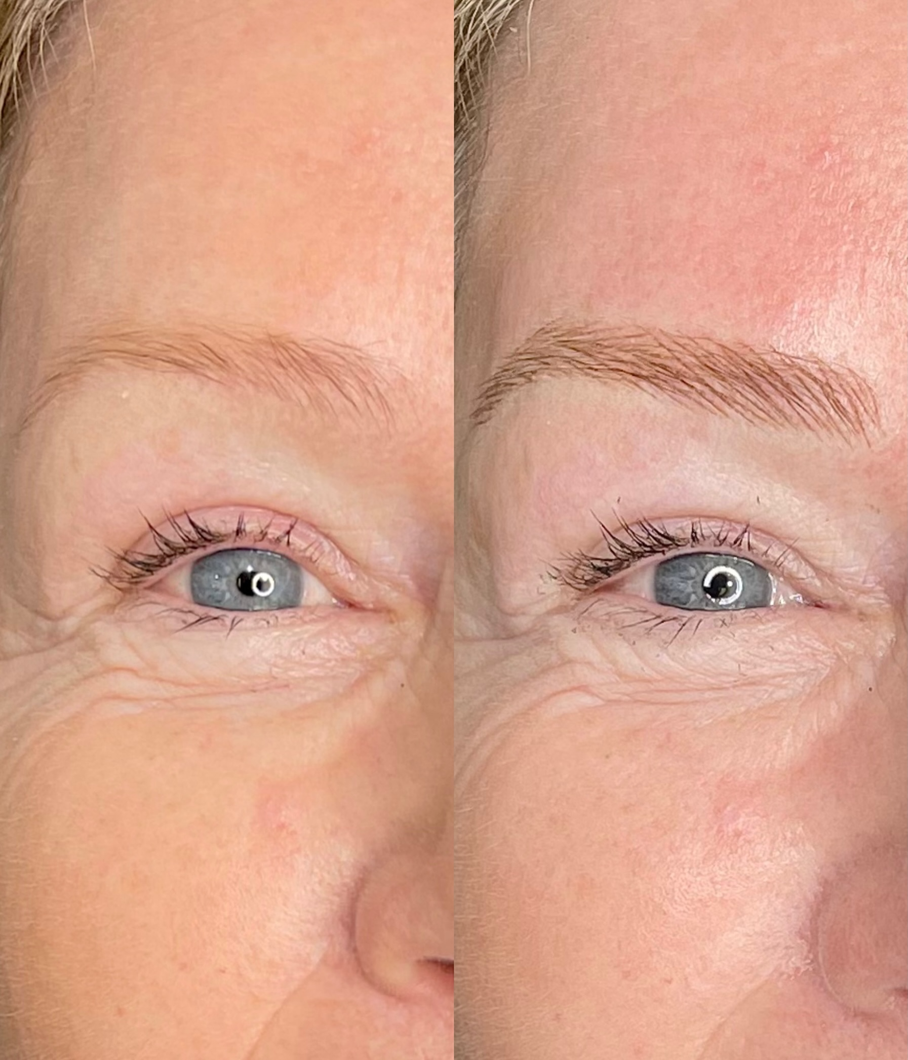Before and after brow transformation 2