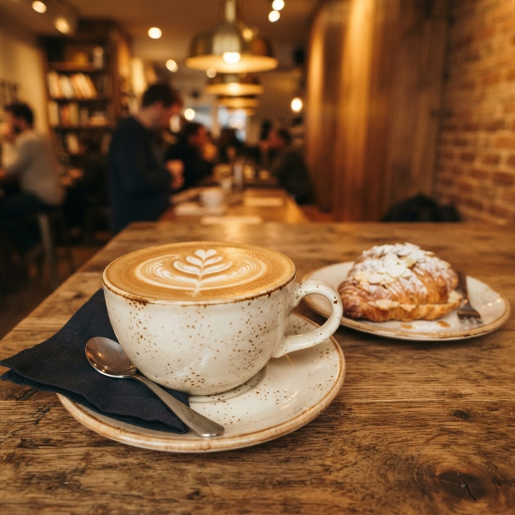 Latte and pastry