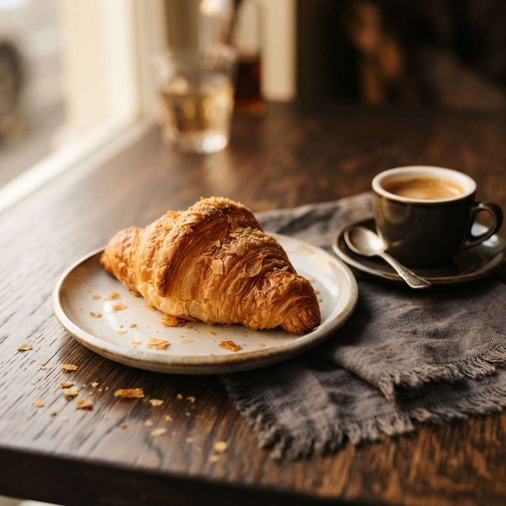 Croissant and coffee