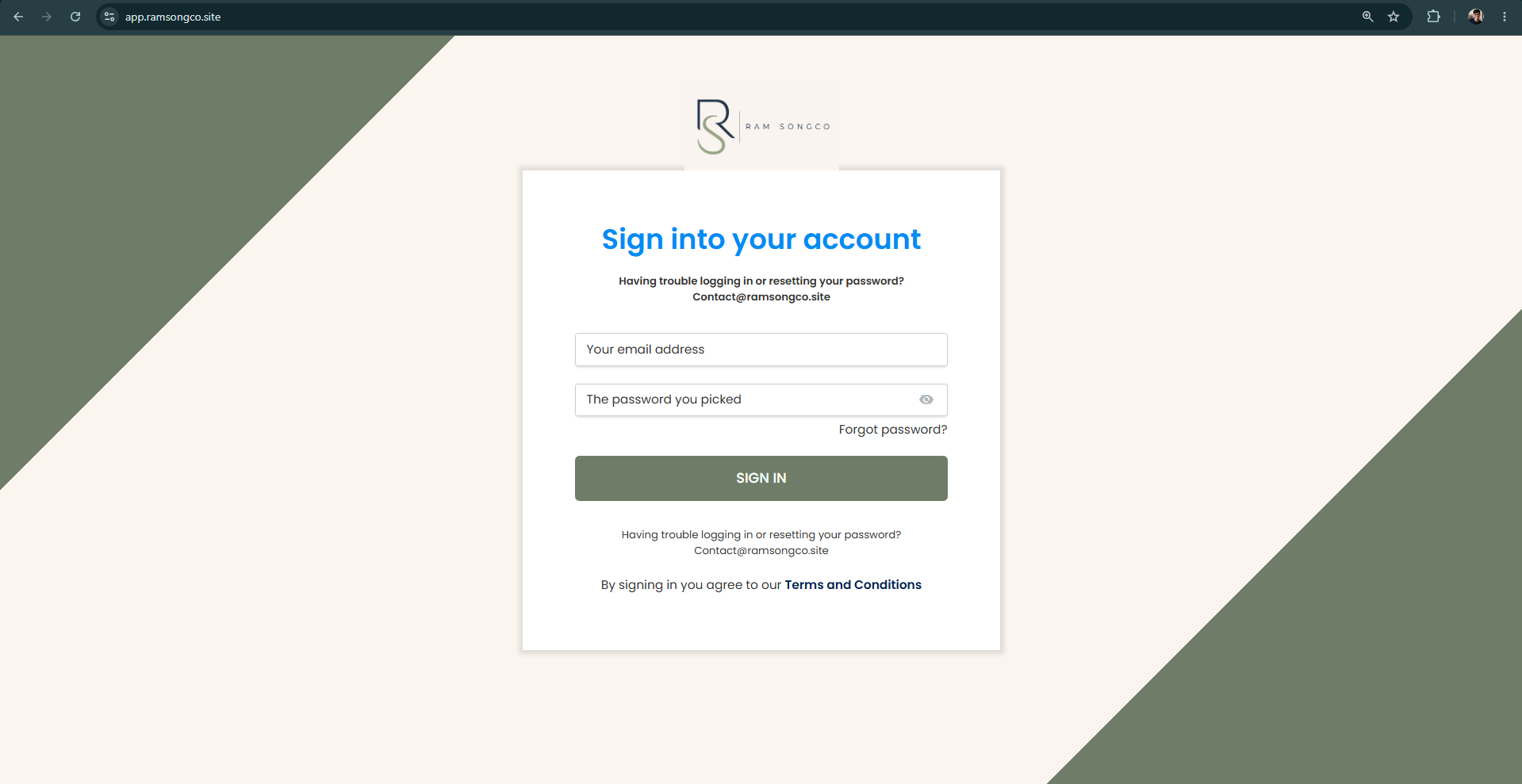 White label sign in and sign out setup