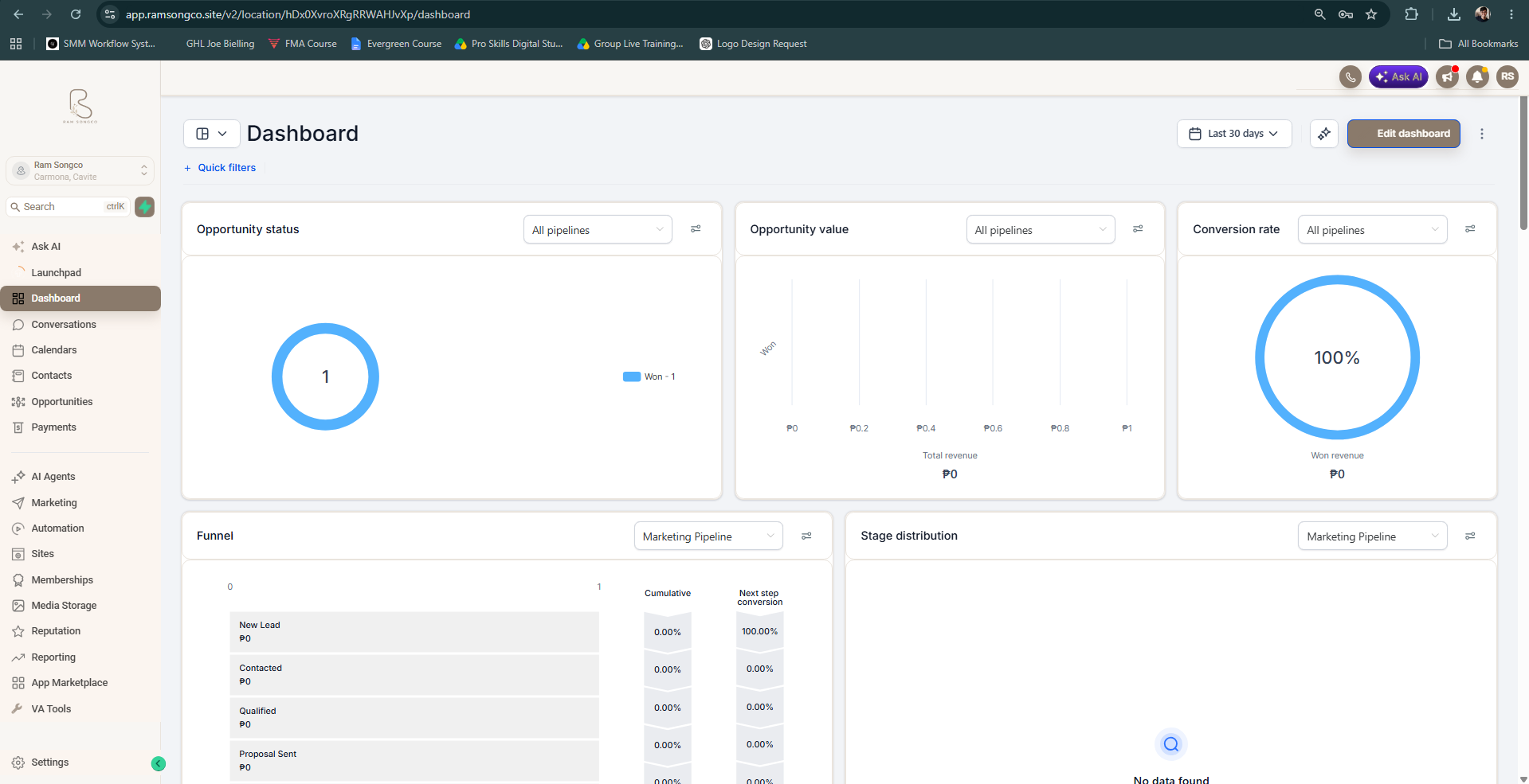 White label dashboard setup