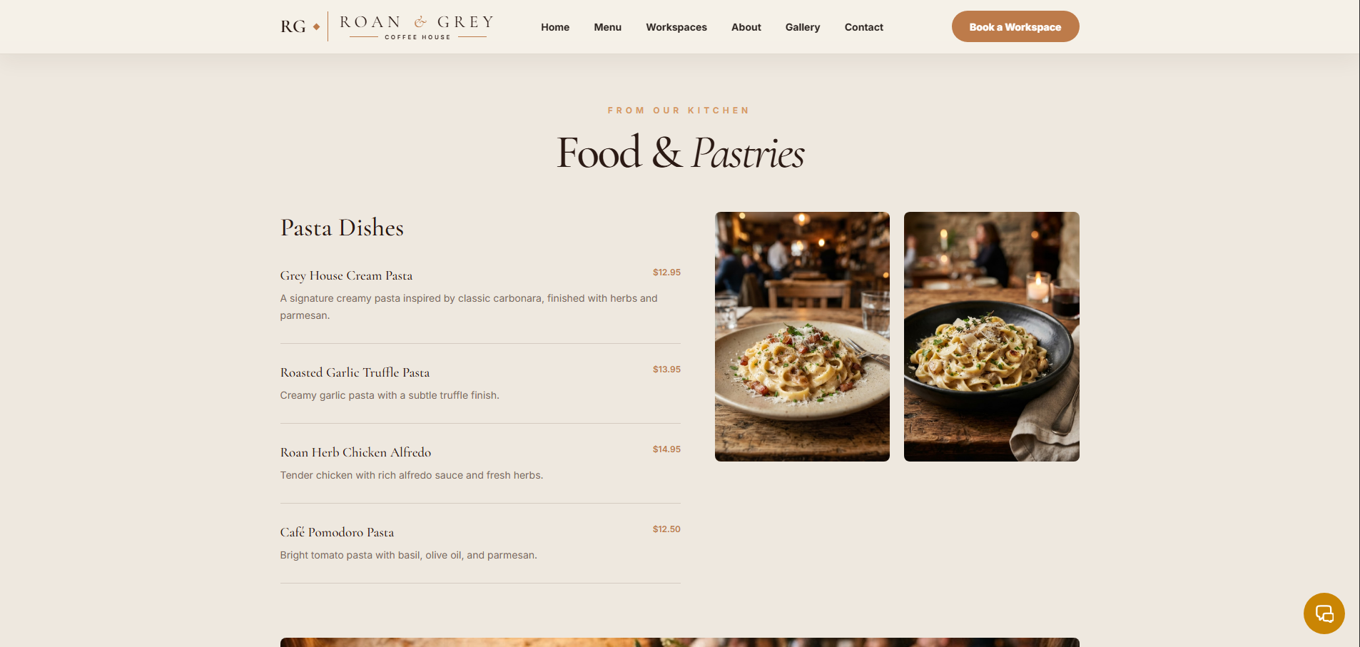 Coffee shop menu preview