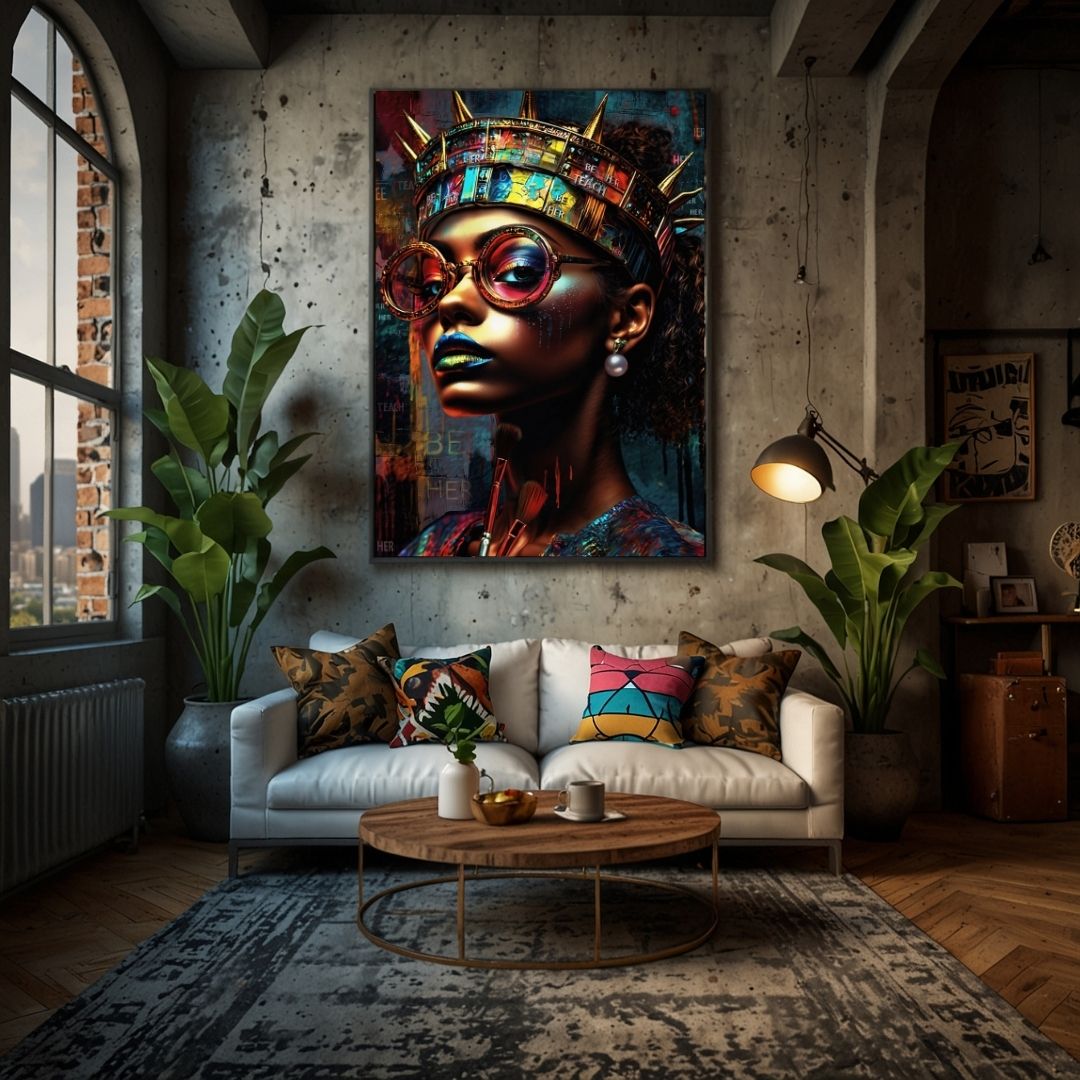 Be Her artwork in a living room