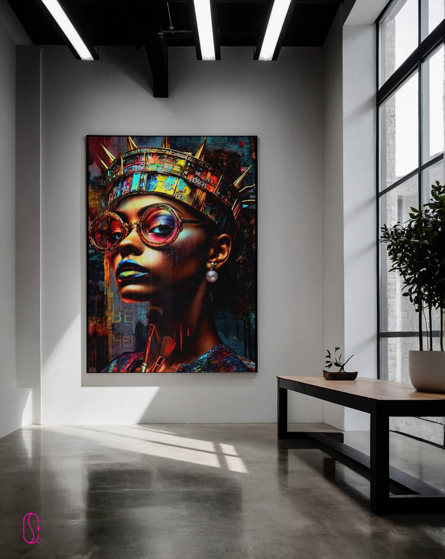 See Her artwork in the hallway