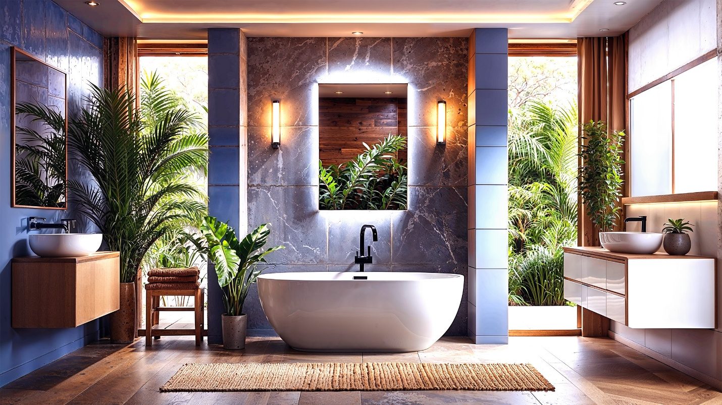 Serene bathroom decor