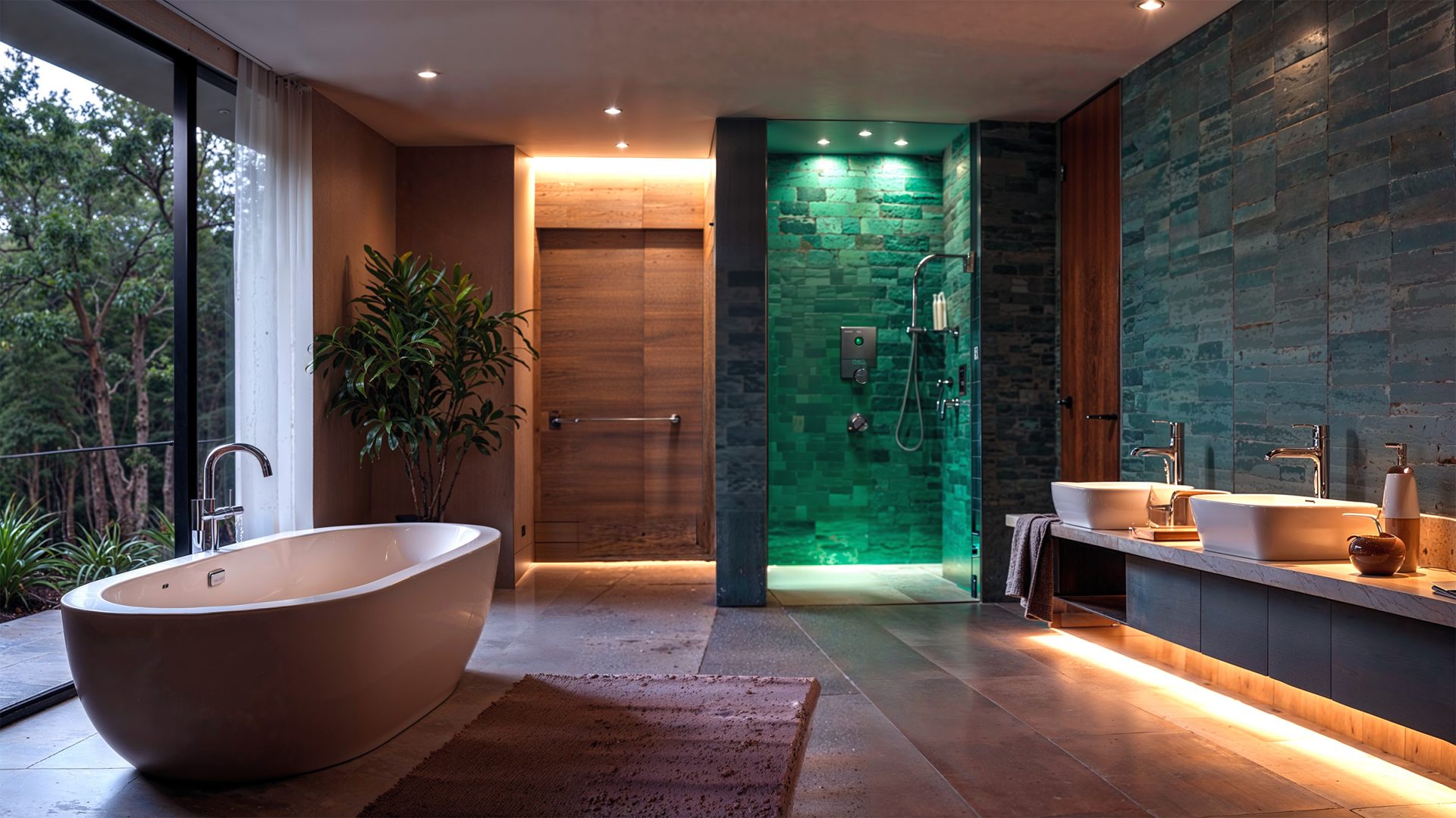 Neuroaesthetic bathroom decor