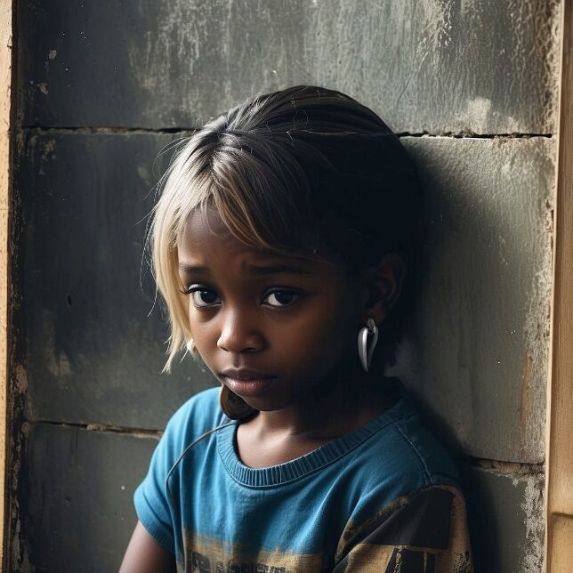 Little girl looking alone