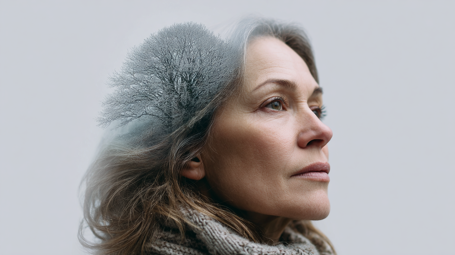 Woman with SAD in winter