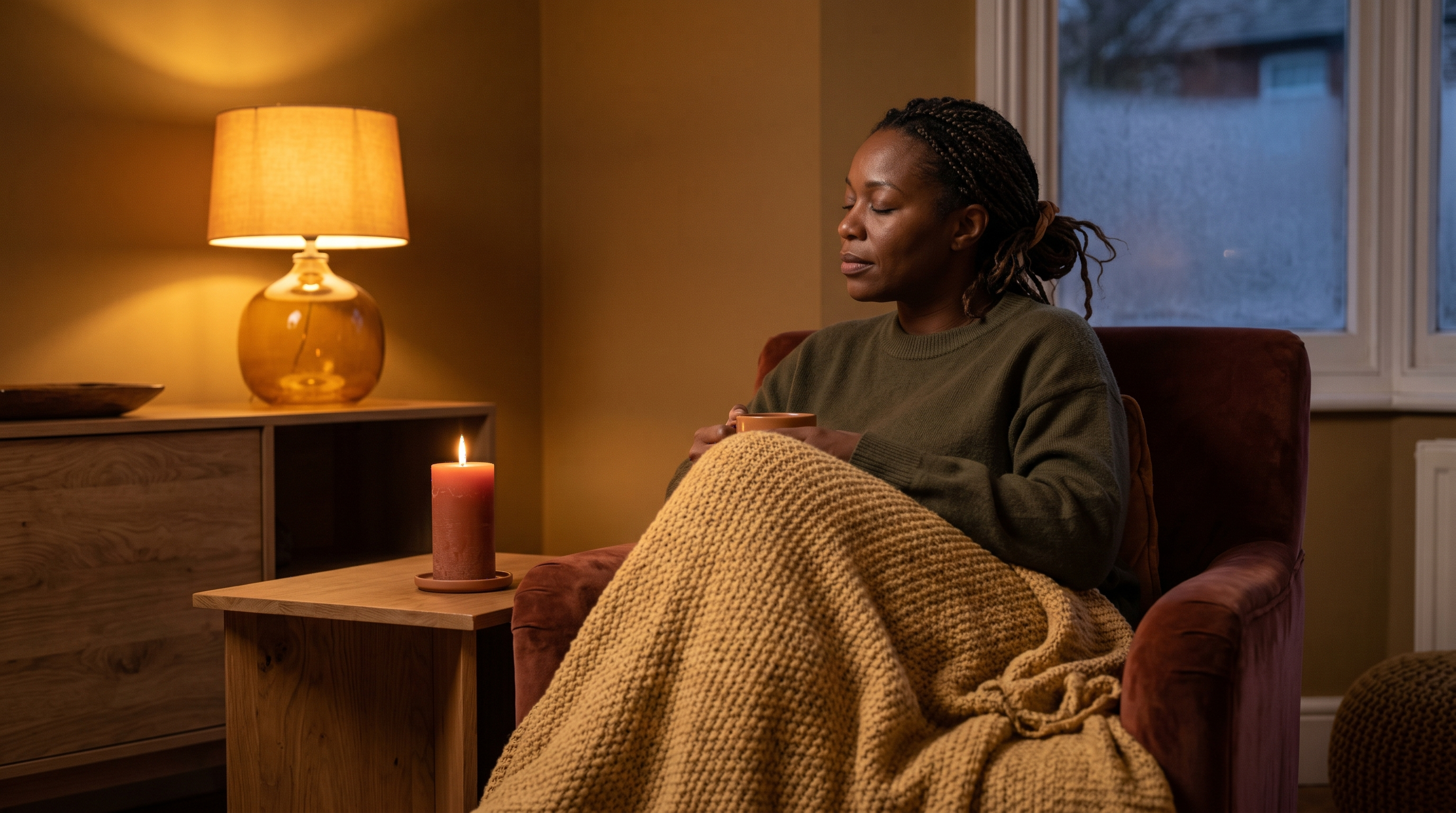 Woman in a quiet room