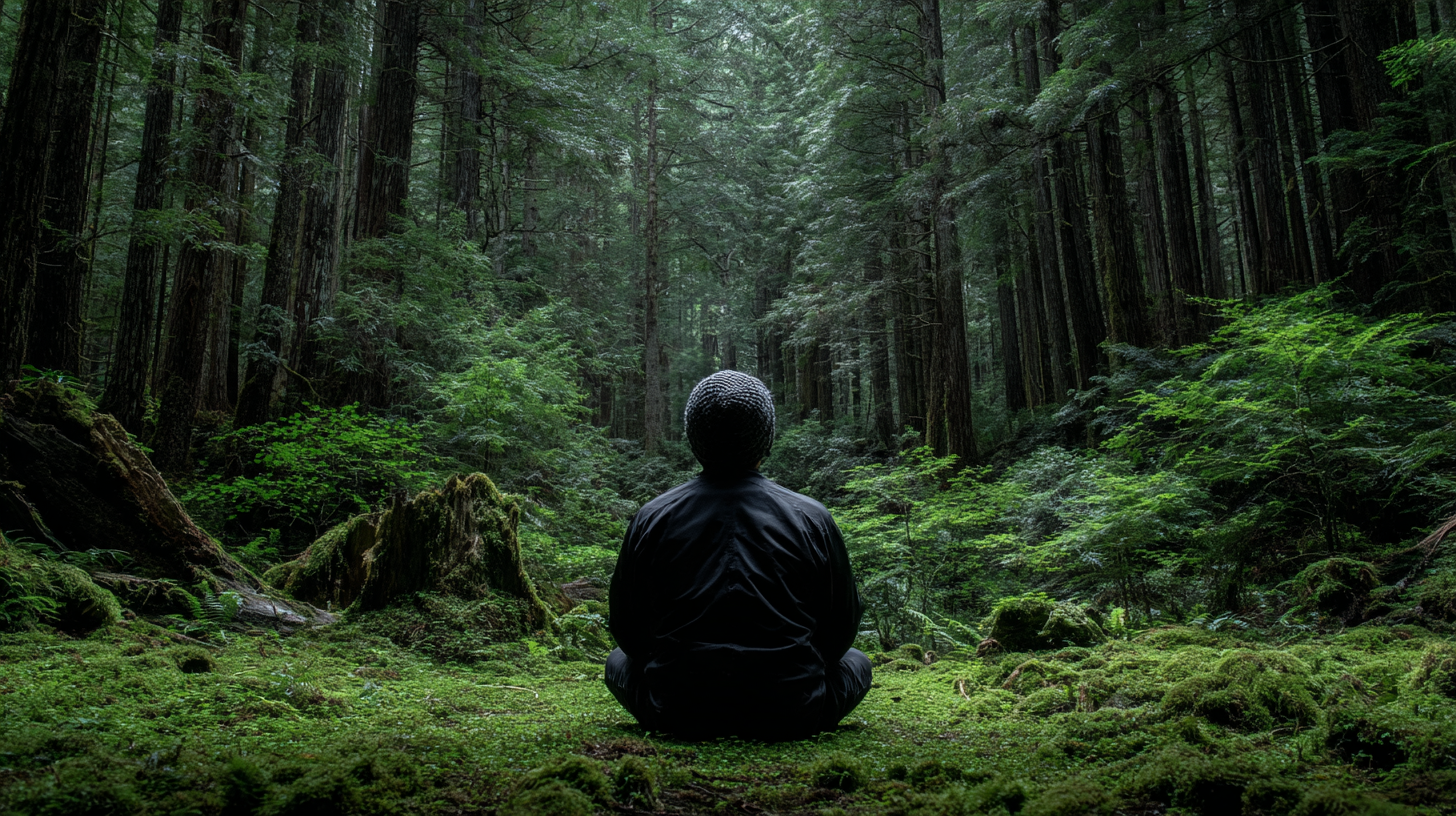 Sitting in the forest to get grounded