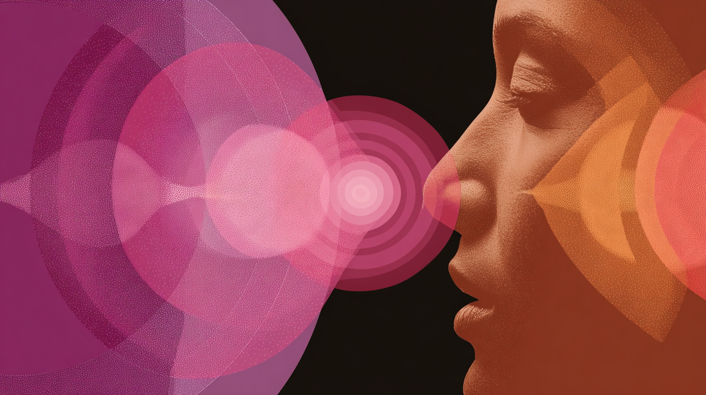 Surreal image of woman with interoception