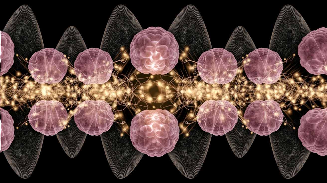 Brains with vibrational waves artwork