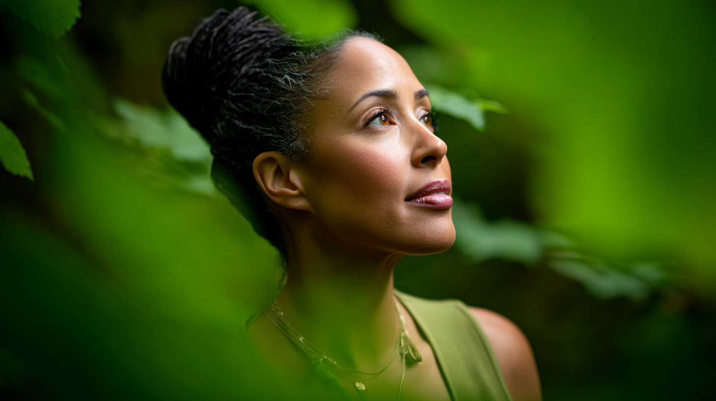 Midlife woman enjoying nature