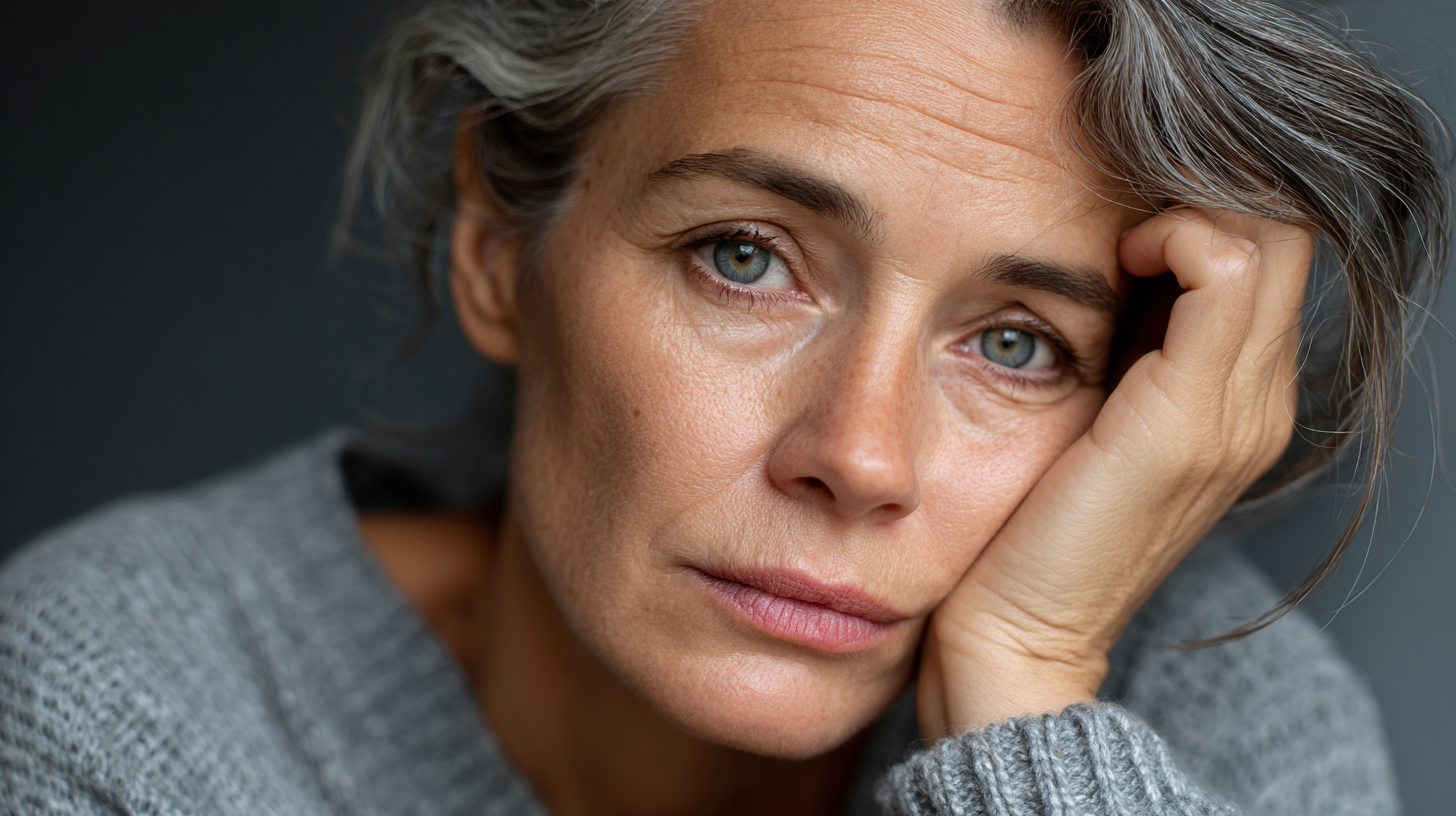Woman in perimenopausal burnout
