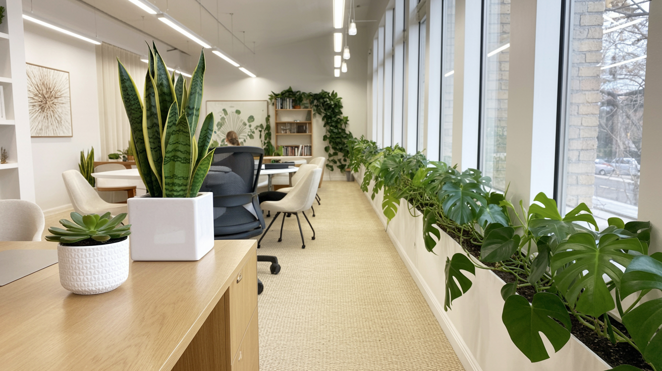Office space with biophilic design