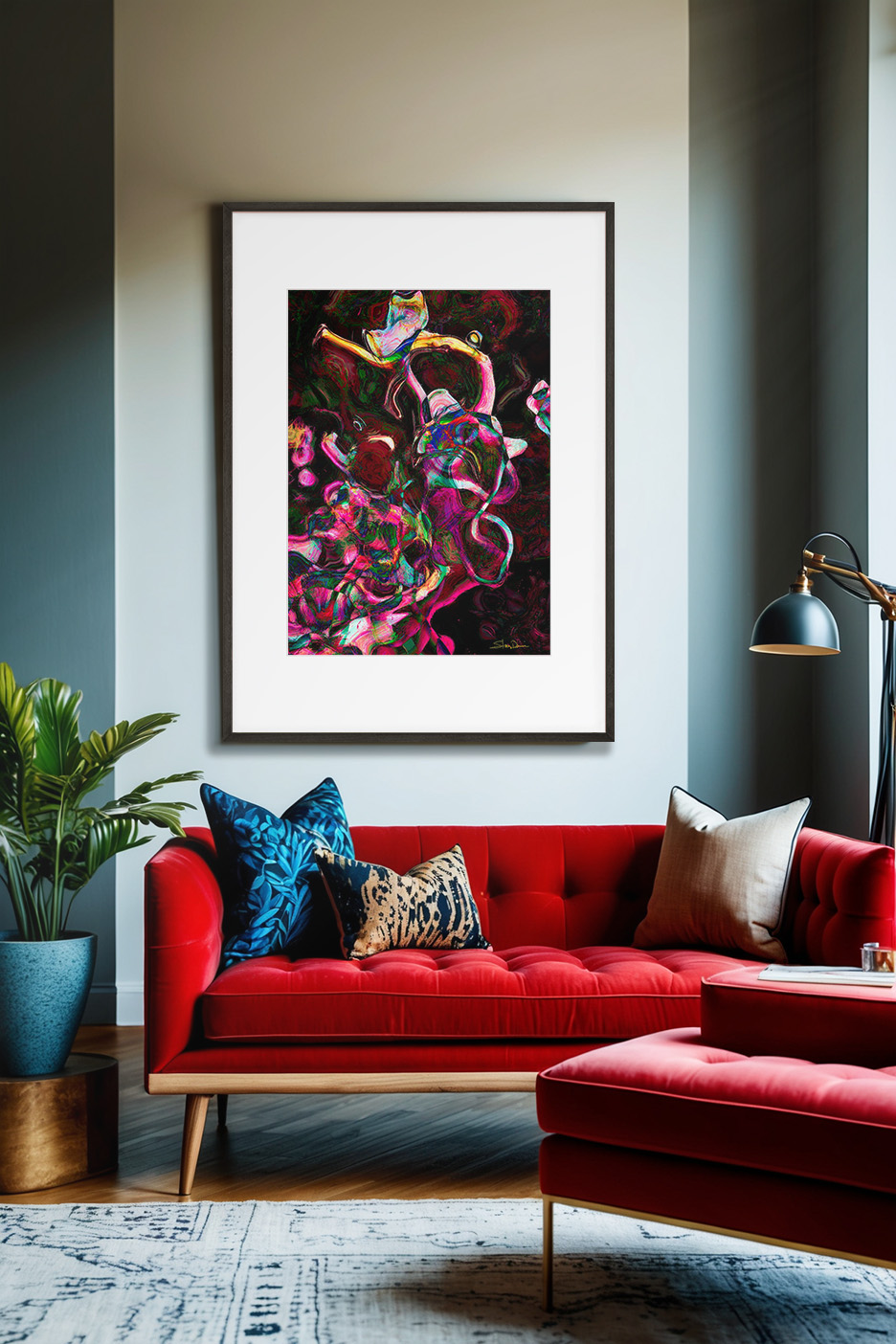 Dysregulated artwork in living room