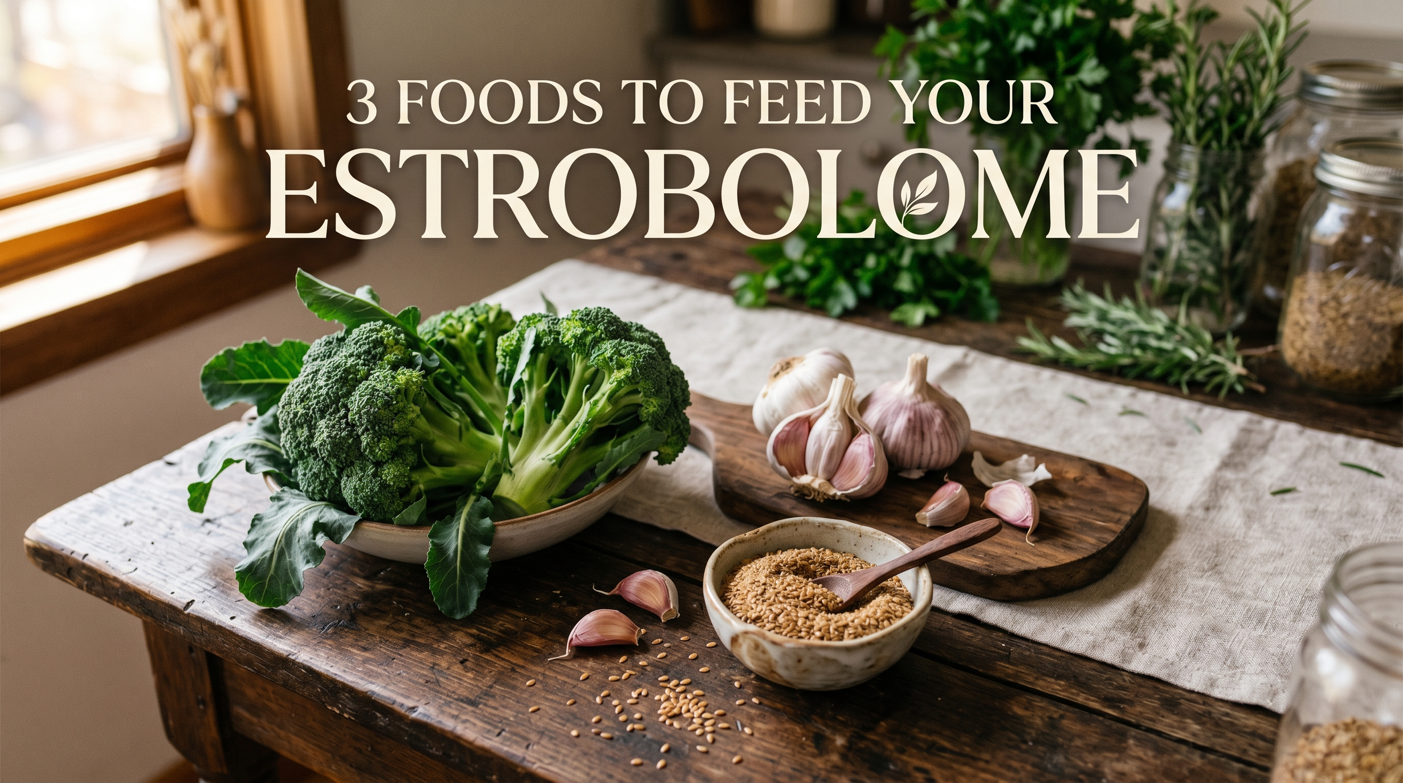 Broccoli, flaxseeds and garlic for estrobolome
