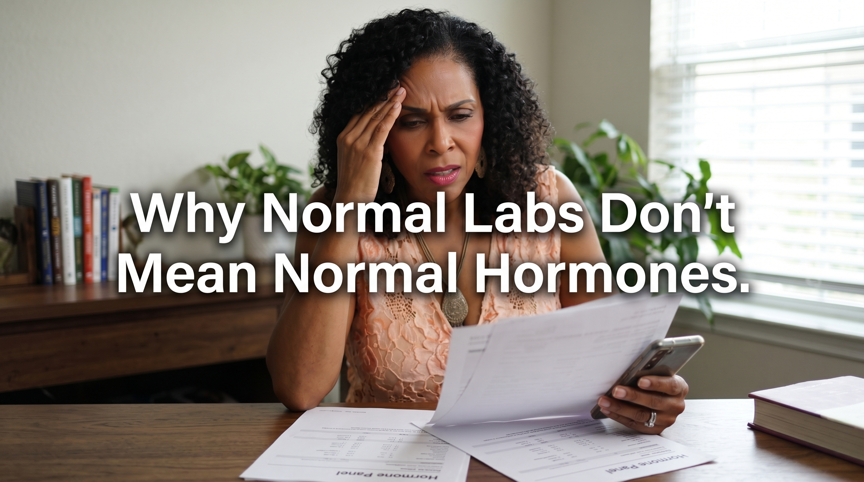 Woman looking at her labs in confusion